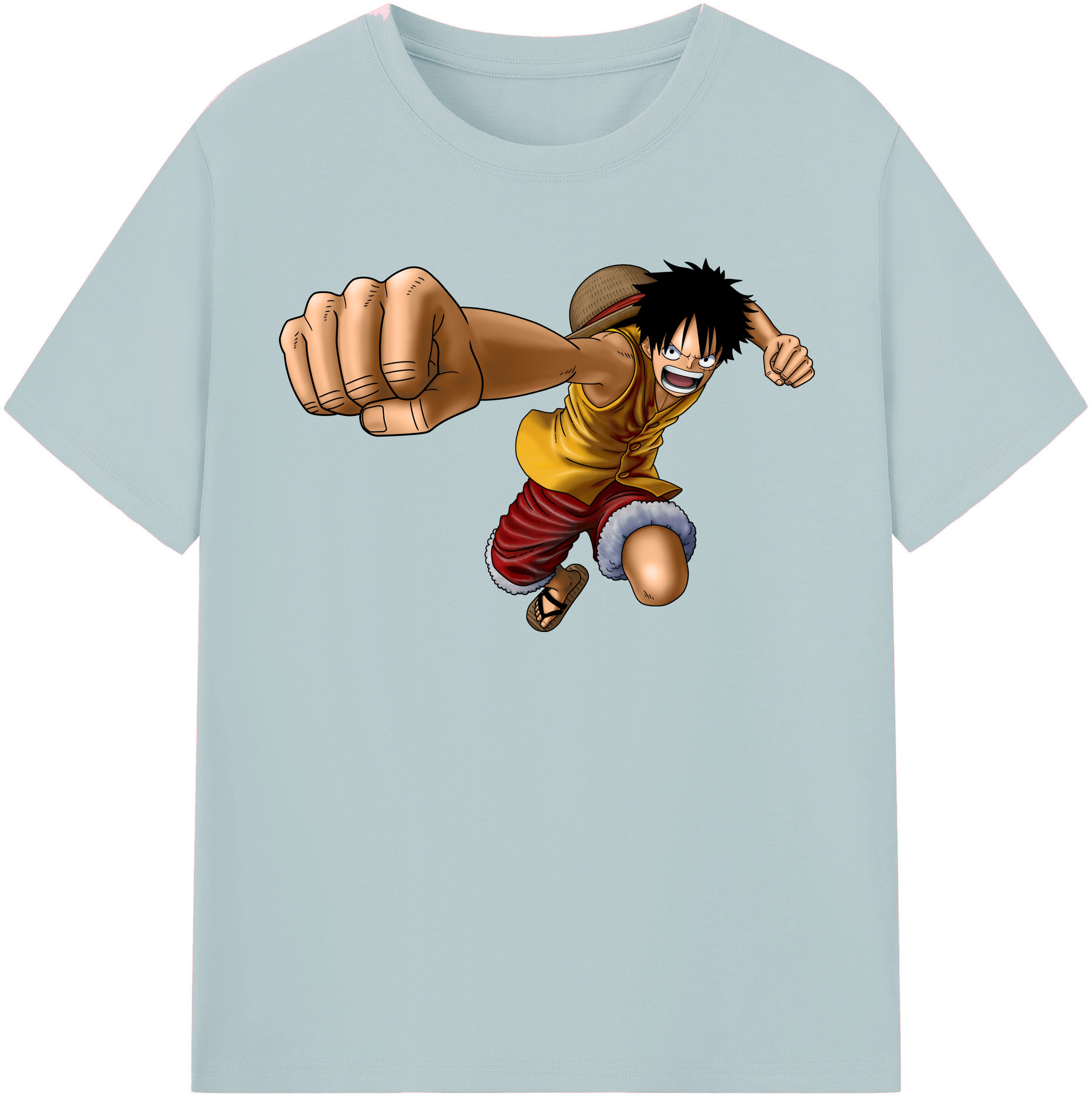 ワンピース モンキー・D・ルフィ ONE PIECE Monkey D. Luffy 綿100％半袖Tシャツ（フロントプリント）